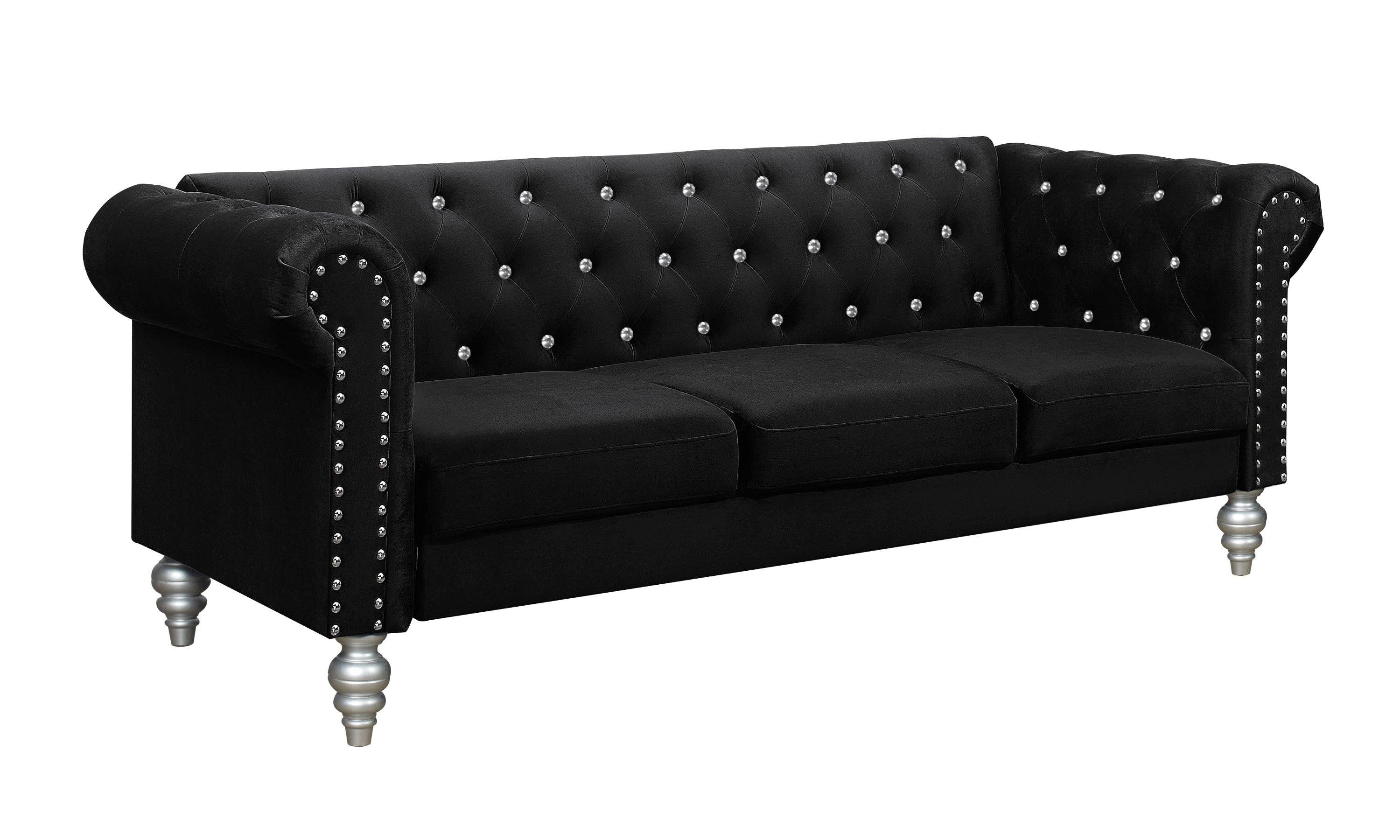 Home Design - Wholesale Sofa - Emma Velvet Rolled Arm Chesterfield Sofa11