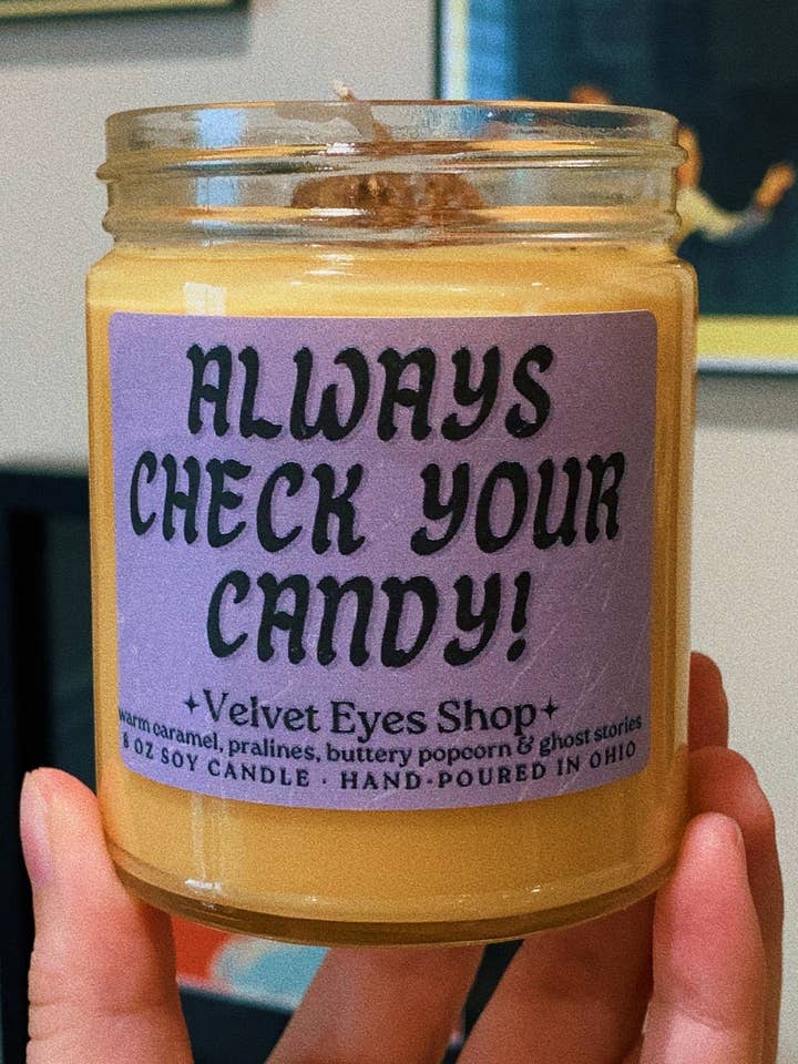 Always Check Your Candy Candle - Trick R Treat Inspired for wholesale by Velvet Eyes Shop