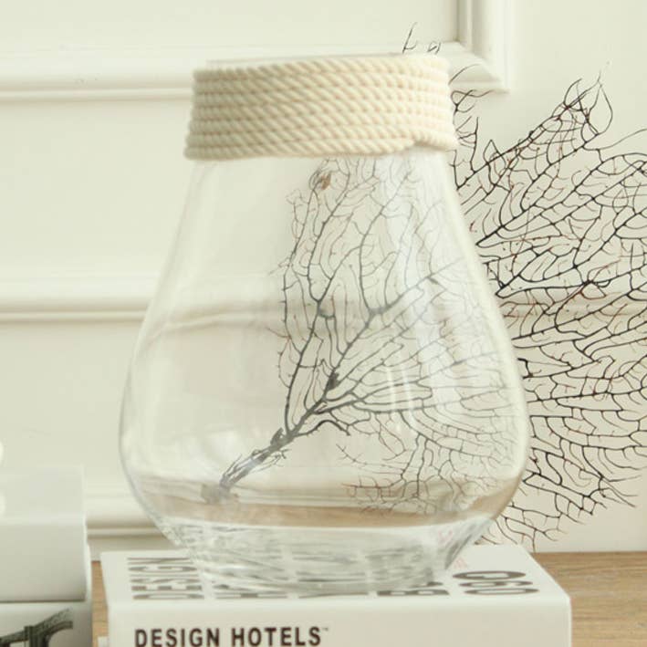 Glasvase aus Hanfseil — für den Großhandel von Noah Decoration