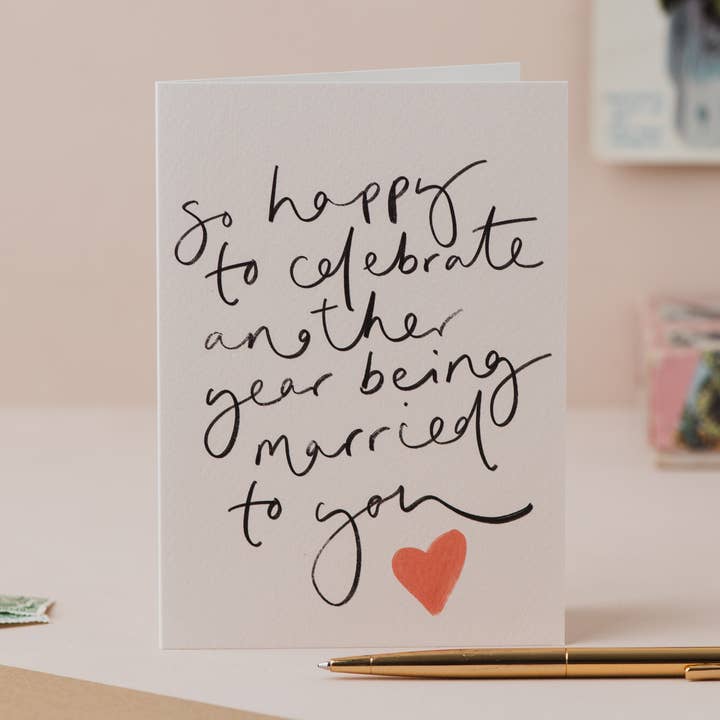 '... celebrate another year married...' Anniversary Card for wholesale by Oh Squirrel
