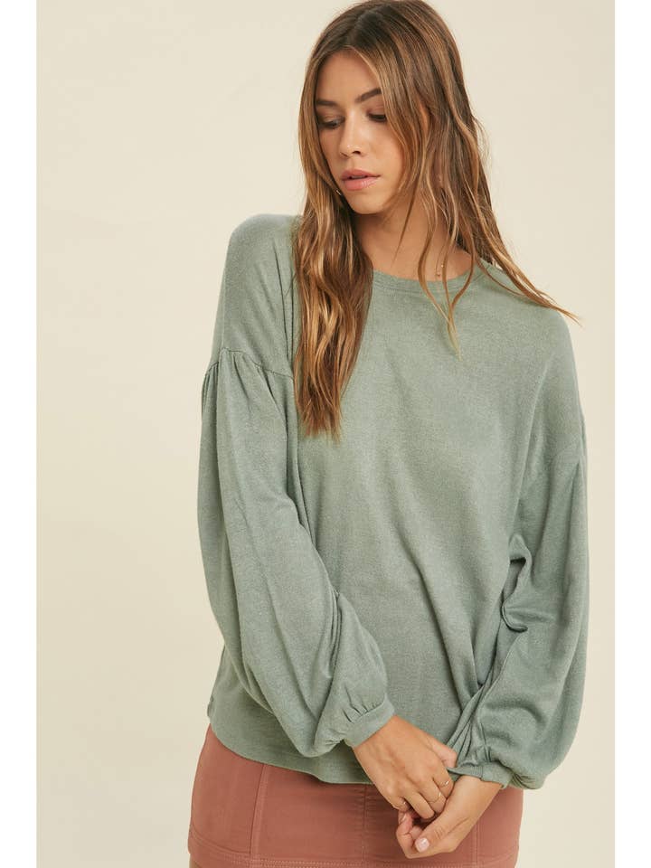 MANGA BALÃO HACCI DE MALHA HACCI/WL21-5956 por atacado de Wishlist Apparel