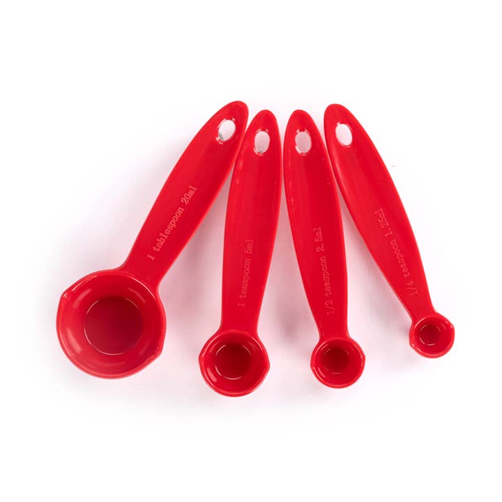 Red Melamine Measuring Spoon Set for wholesale by DEMDACO