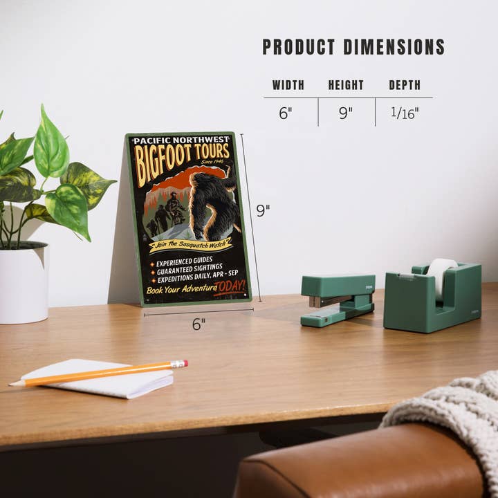 Lantern Press - Wholesale Sign - METAL SIGN ART Pacific Northwest, Bigfoot Tours