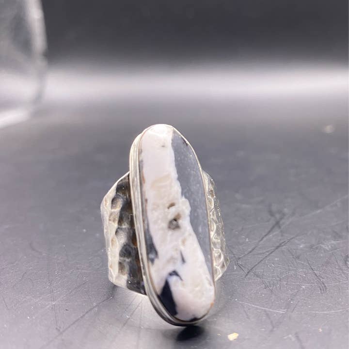 Callie Capps Silver - Wholesale Cocktail/Statement Ring - White Buffalo Turquoise Ring10