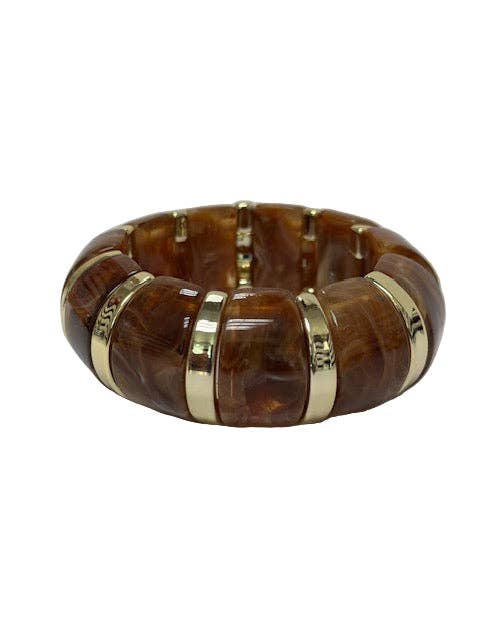 Simply Jewels - Wholesale Bangle Bracelet - Marble effect red stretch resin bangle bracelet   BR-21WA149810