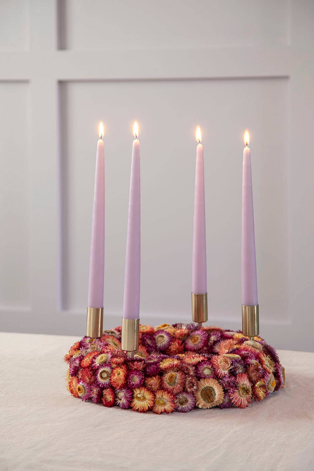 MOUD Home - Wholesale Tapered Candle/Candlestick - Cozy Paraffin Candles - Light Purple - 4 Pcs.1