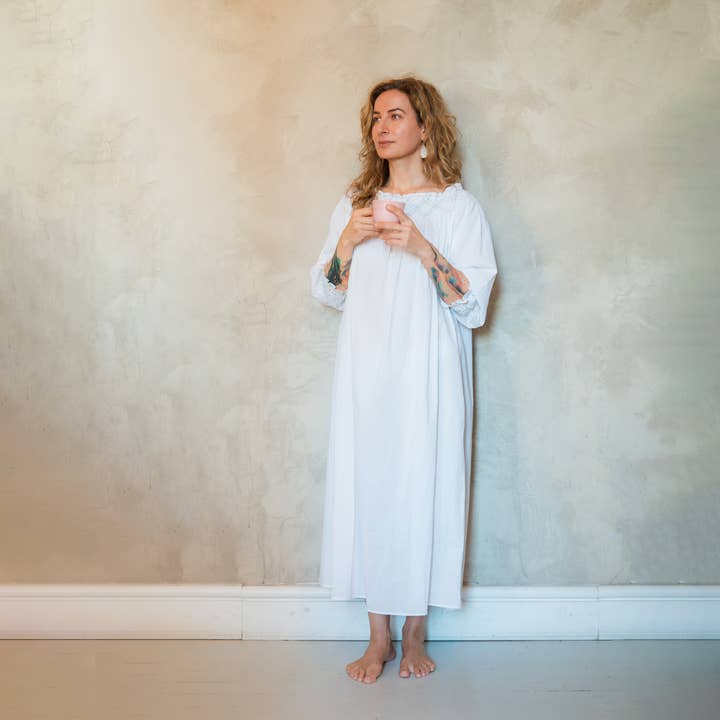 Hand Smocked All Natural Cotton Nightgown for wholesale by Nest Factory