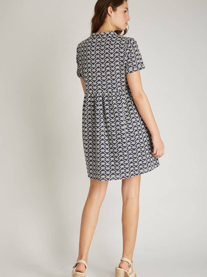 NAVY ELENA - Embroidered short dress for wholesale on Faire4