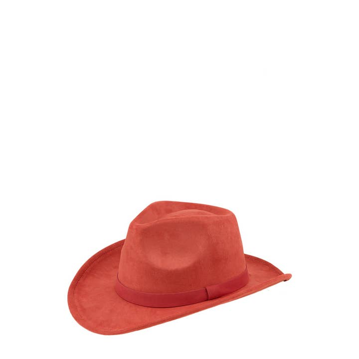 anbfashion - Wholesale Fedora - Women's - FEDORA FAUX SUEDE HAT WITH COWBOY BAND 3