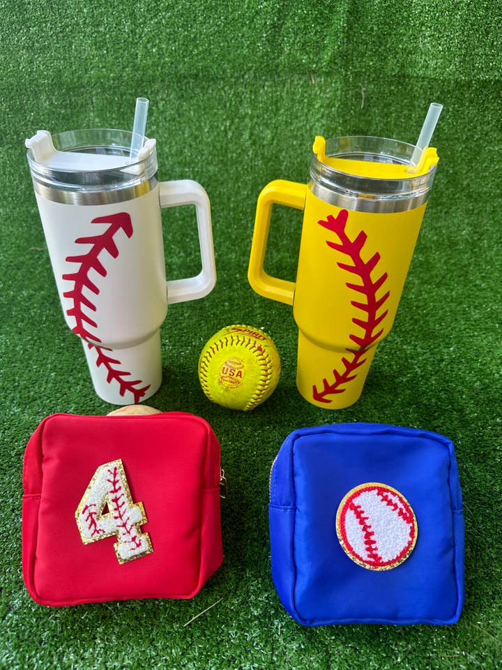 Baseball or Softball Tumbler- 40 oz Tumbler with Handle for wholesale by Social Grace & Company