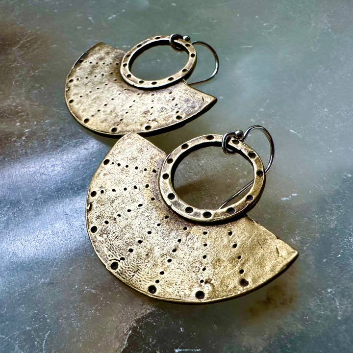 Brass Neo Mezza Earrings for wholesale by Jennifer Kahn Jewelry