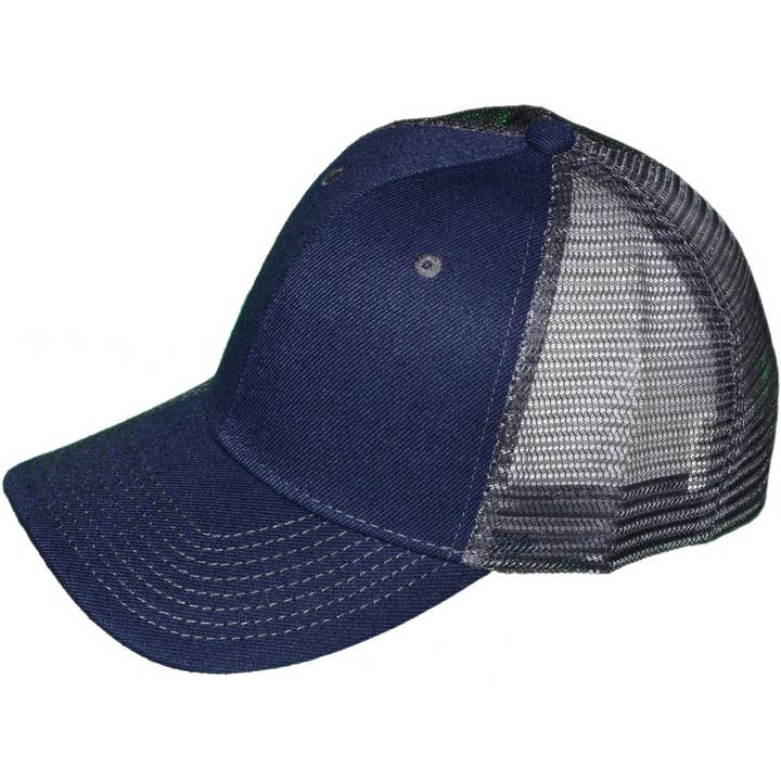 Buck Wholesale - Wholesale Trucker Hat - Unisex - Blank Trucker Hats - Structured Mesh BK Caps83
