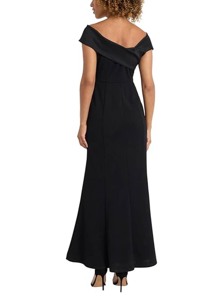 BLACK Maggy London Off the Shoulder Long Evening Dress for wholesale on Faire1