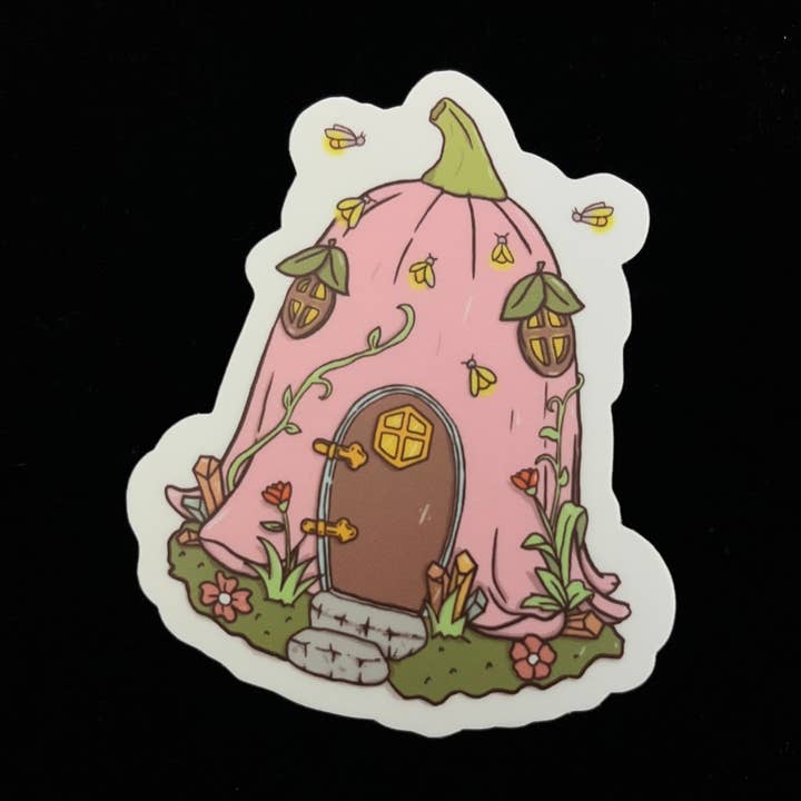 Pink Flower Fairy House | Vinyl Stickers for wholesale by Pelham Grayson Rose