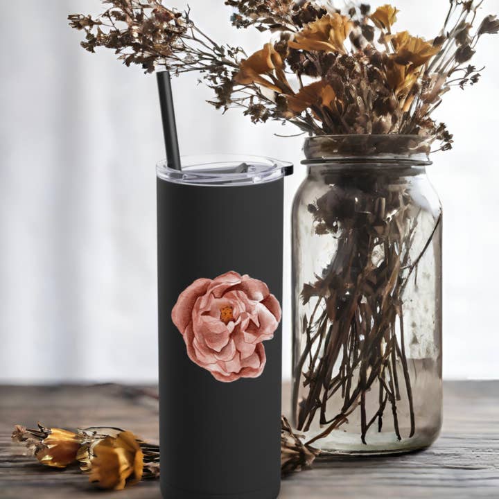 NRealesDesign - Wholesale Insulated mug/tumbler - Matte black tumbler with branded logo, lid and straw2