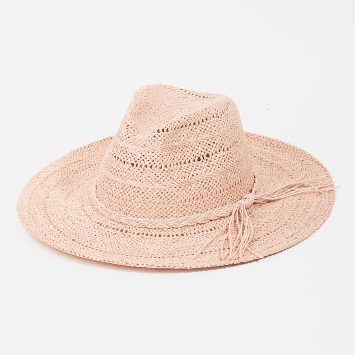 Collections by Fame Accessories - Wholesale Straw Hat - Women's - Braided Rope Straw Hat