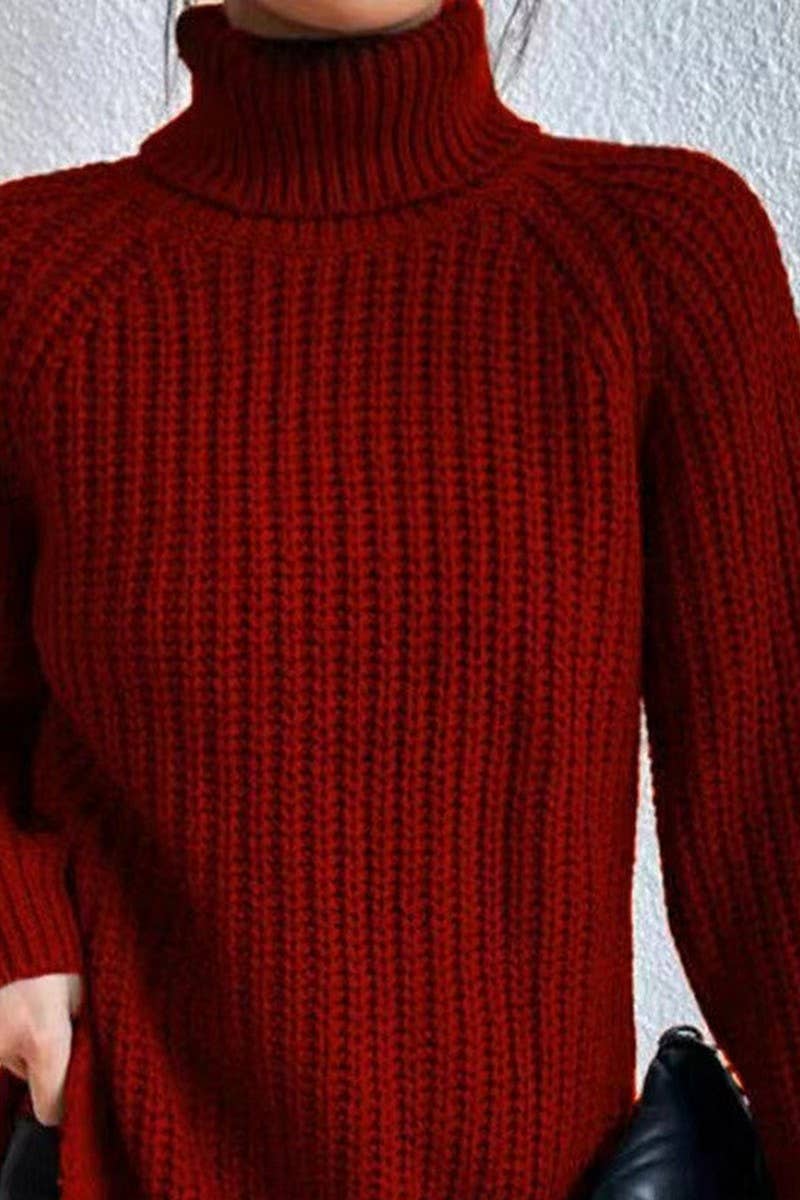 NINEXIS - Wholesale Knit Sweater - Women's - CWOSWL07649_HIGH-NECK MID-LENGTH RAGLAN SLEEVE SWEATER9