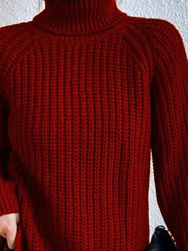 NINEXIS - Wholesale Knit Sweater - Women's - CWOSWL07649_HIGH-NECK MID-LENGTH RAGLAN SLEEVE SWEATER9