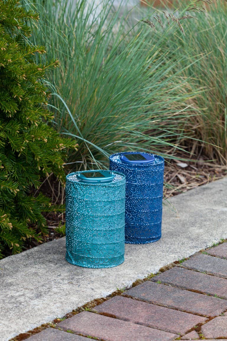 Allsop Home & Garden - Wholesale Outdoor/Lawn Light - Stella Cylinder 7.5" Solar Lantern - Metallic Emerald13