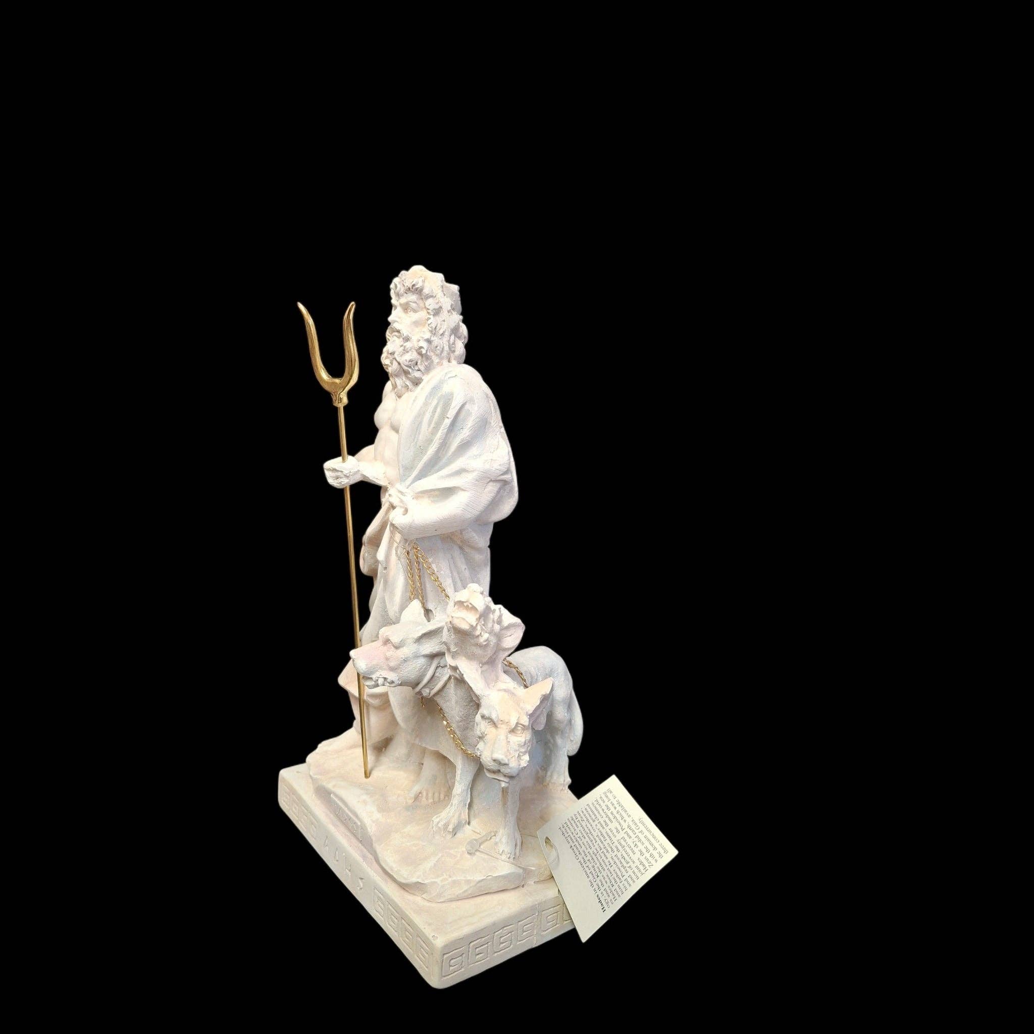 2 Greeks Inc - Wholesale Sculpture - Alabaster Statue of Hades with Cerberus – 10"1