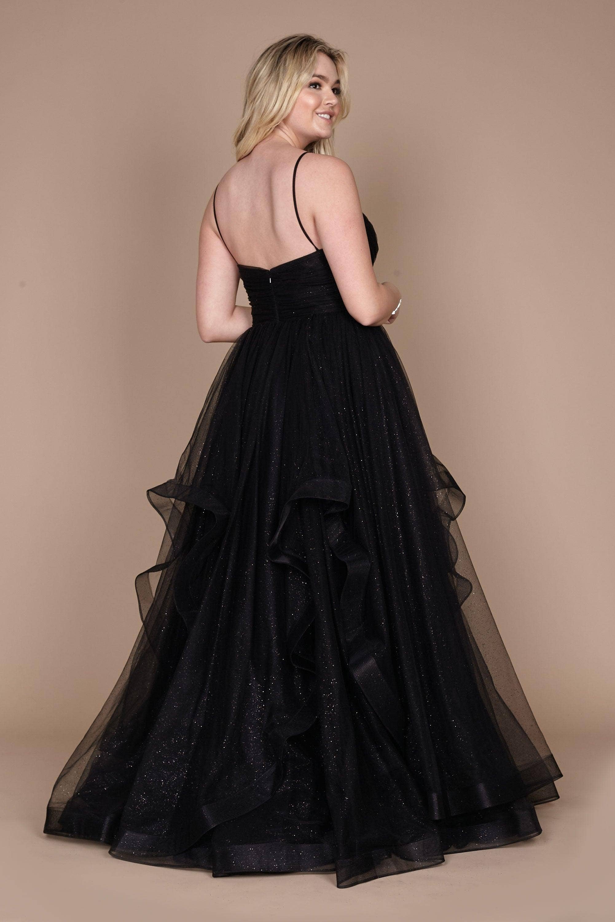 Kos Couture - Vente Robe de soirée – femme - Robe de bal en tulle fluide avec paillettes et décolleté en cœur.1