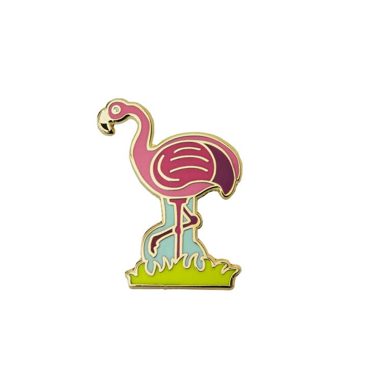 The Pop Out Card Company - Wholesale Lapel Pin/Button - Flamingo Enamel Pin Badge