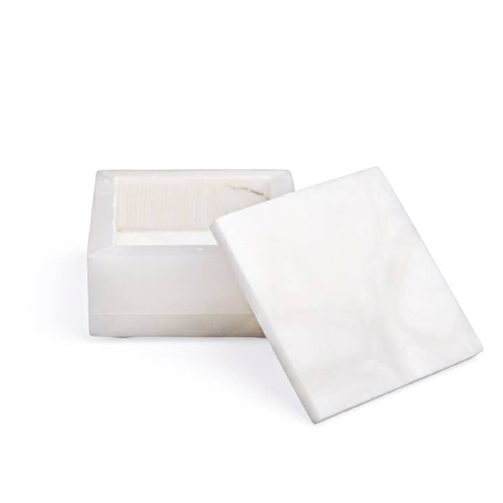 BIDKhome - Wholesale Decorative Tabletop Object - Sm. Alabaster Square Box1