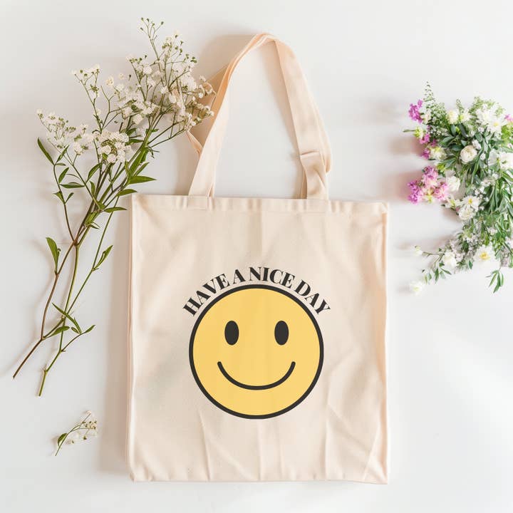 Have A Nice Day | Tote for wholesale by bookonahookco