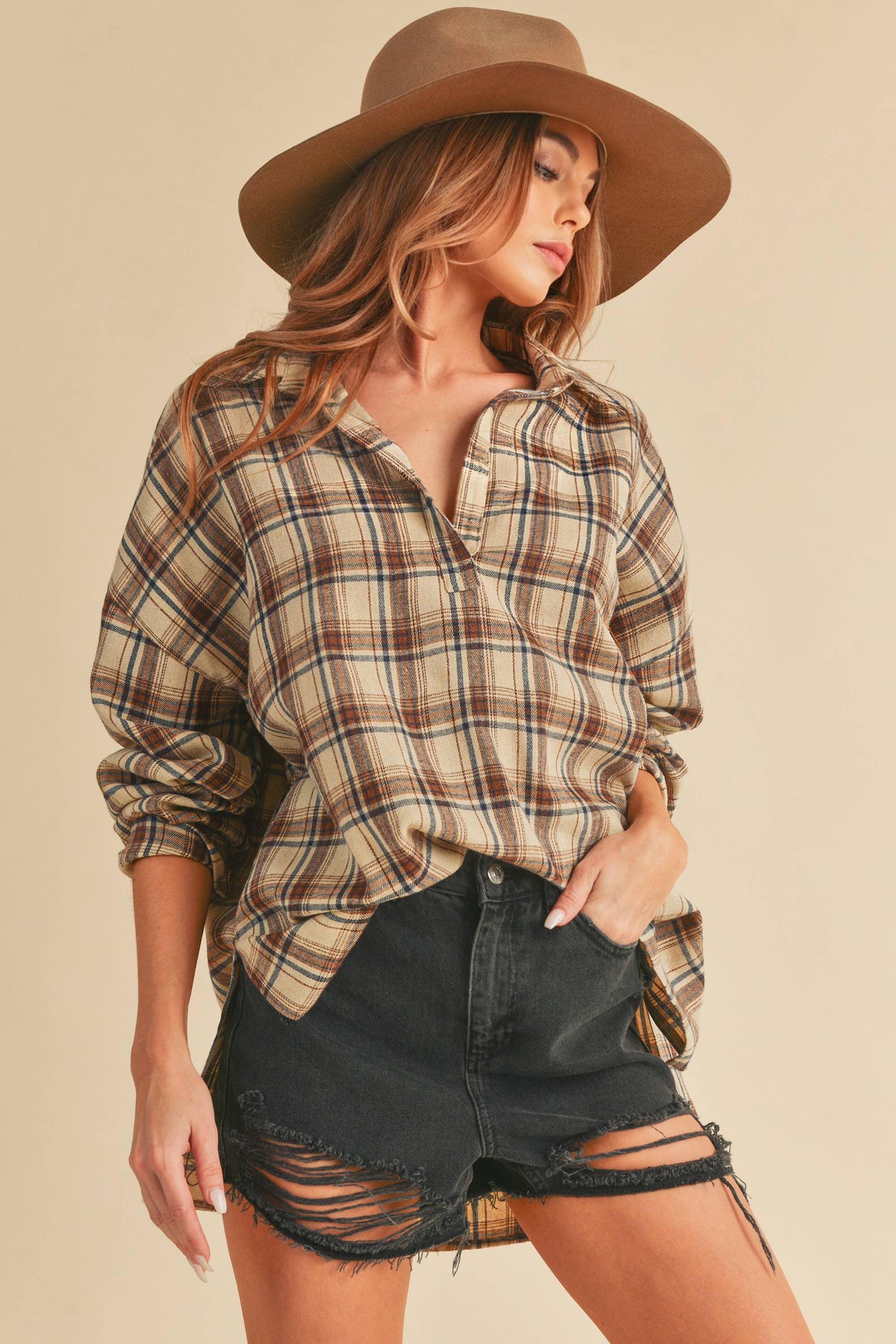 AEMI + CO - Wholesale Button Down Shirt - Women's - 8208CN Tamra Shirt 116