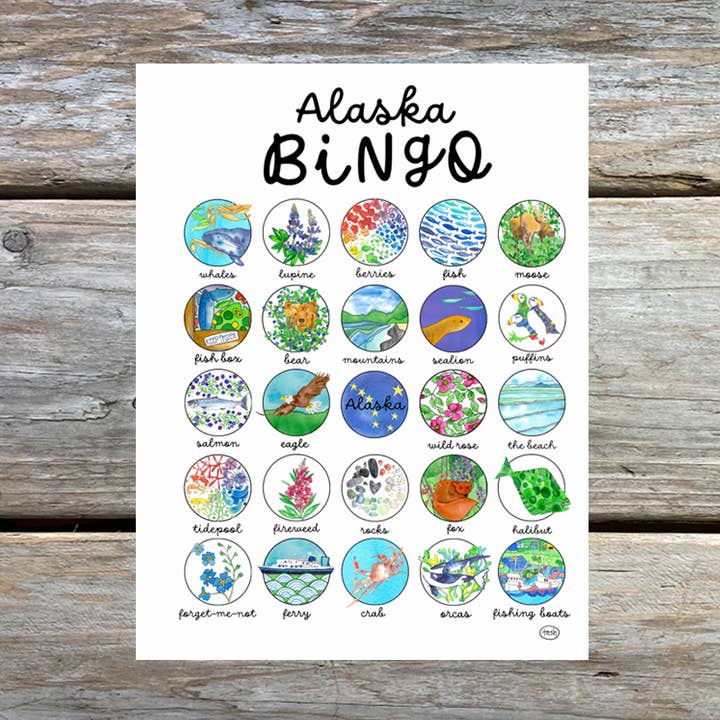 Natasha Zahn Studio - Wholesale Stationery/Notecard Set - Alaska Bingo0