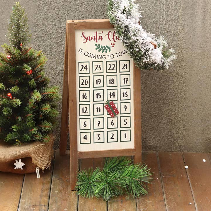 Christmas Advent Calendar, Christmas Countdown Wood Decor for wholesale by Paris Loft Inc