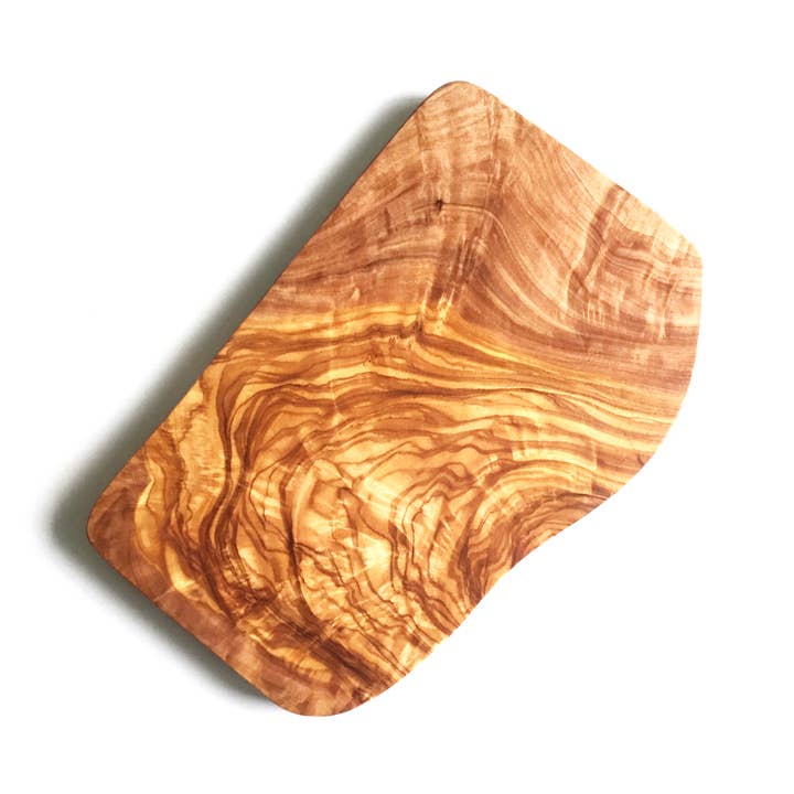 serving board natural cut rounded handmade olive wood for wholesale by medina mood