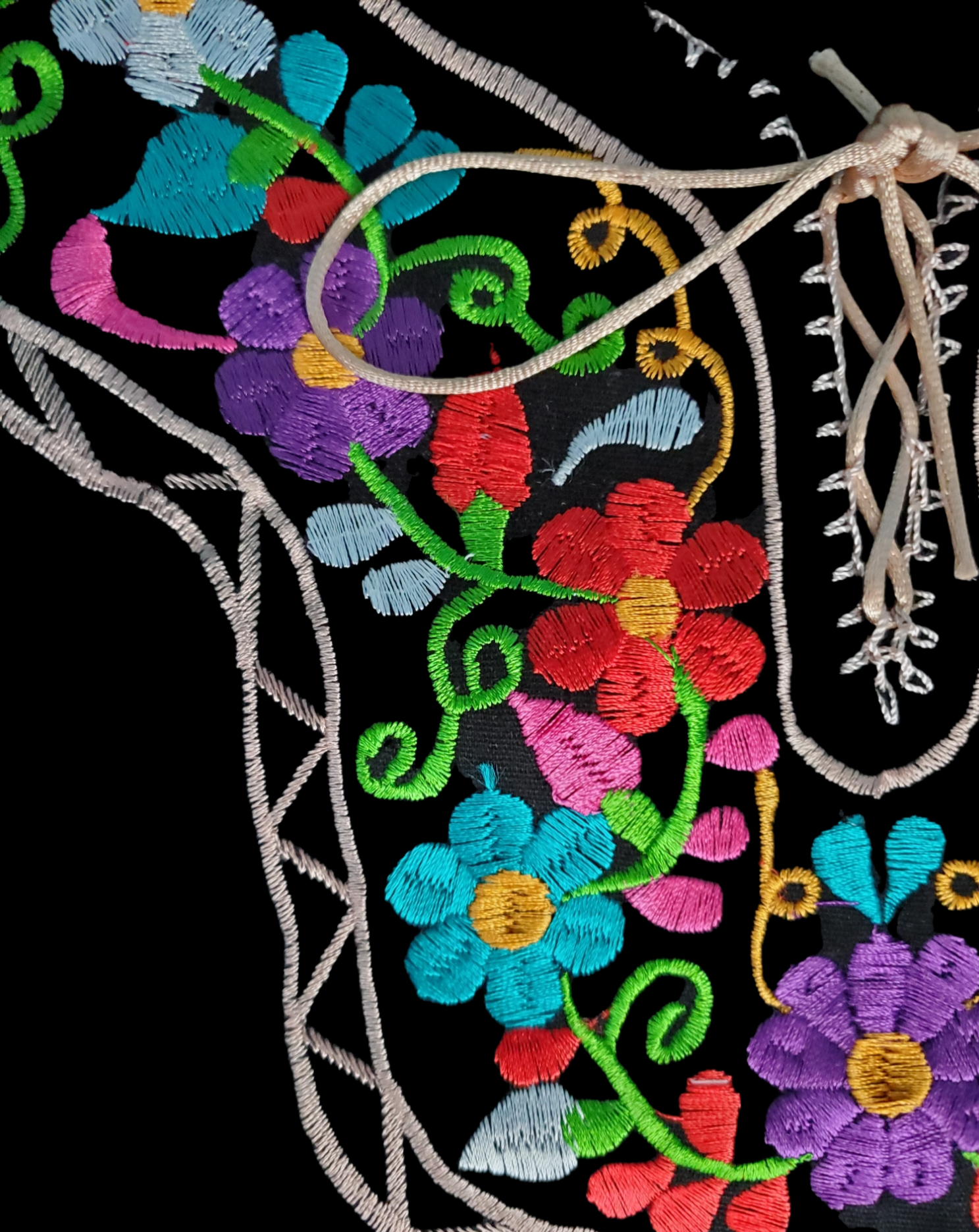 Puerta21 – wholesale Dress – Women's – Oaxacan Dress Mexican Embroidered Dress from Oaxaca Mexico6