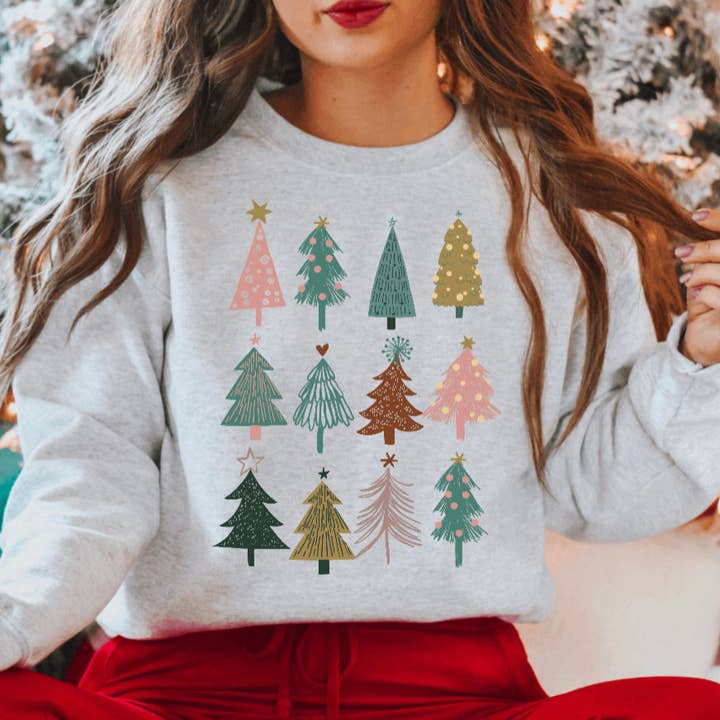 Pink Sunday Edit - Wholesale Graphic sweatshirt – Women’s - Christmas Shirt, Boho Christmas Sweater, Xmas Ugly Sweater0