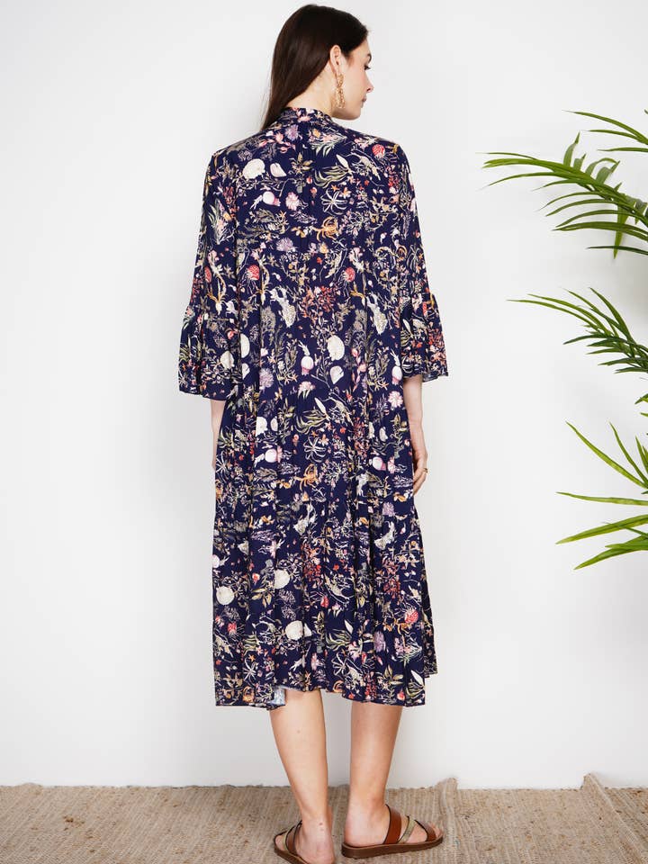 NOELINE - Wholesale Dress - Women's - Printed midi dress 10614V-01