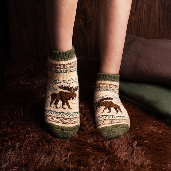 WK Moosing Around Merino Wool Low-cut Socks for wholesale by Siberia Spirit