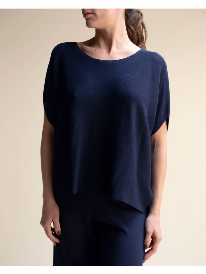 Lèmme - Venta al por mayor Jersey corto de punto - Mujer - Poncho Kimono sin Mangas en Mezcla de Viscosa – Tejido 3D