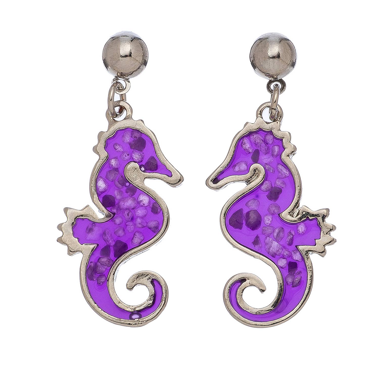 Elsie & Zoey - Vente Boucles d'oreilles pendantes - Boucles d'oreilles pendantes en vitrail, bijoux de plage à thème marin7