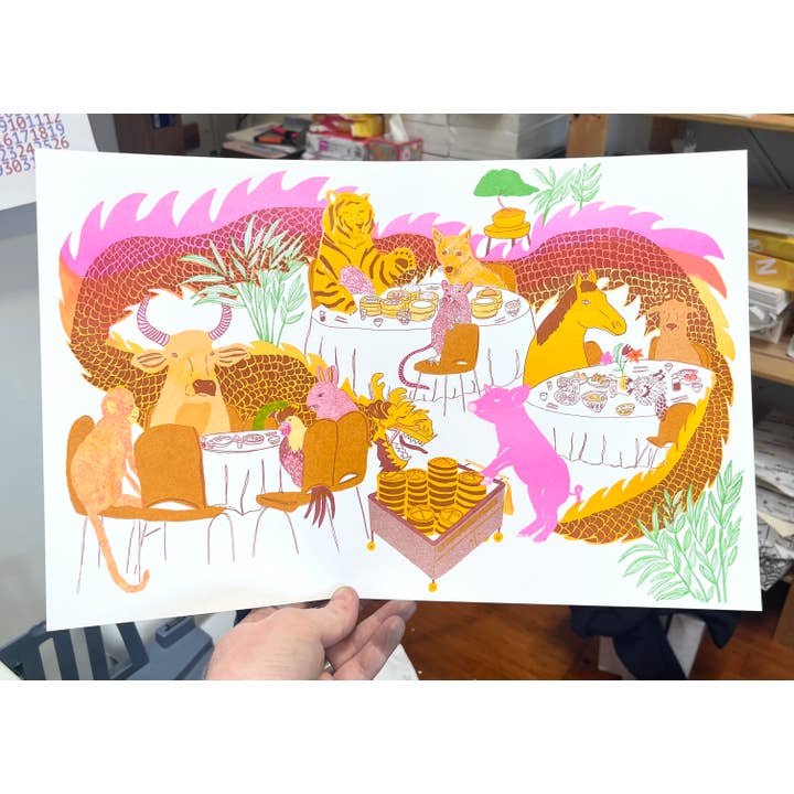 mad dog studio - Wholesale Art Print - Chinese New Year Dim Sum Risograph1