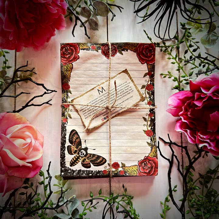 NOMAD Moon Magic - Wholesale Stationery/Notecard Set - Handmade Spooky Oddities Coffee-Dyed Note Papers, Halloween