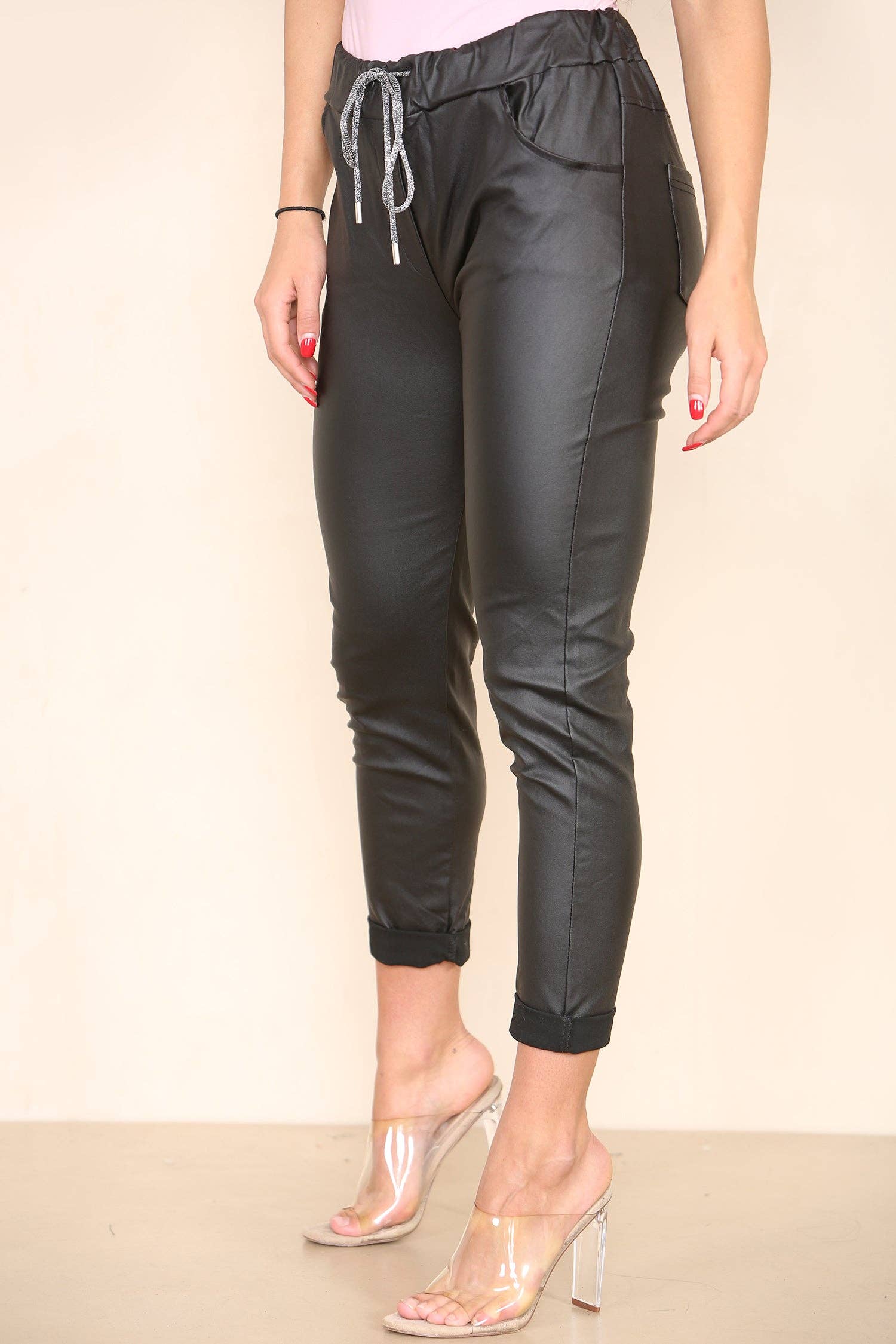 Kurt Muller – Engroshandel Bukser - Dame – Læderlook PU magicbukser9