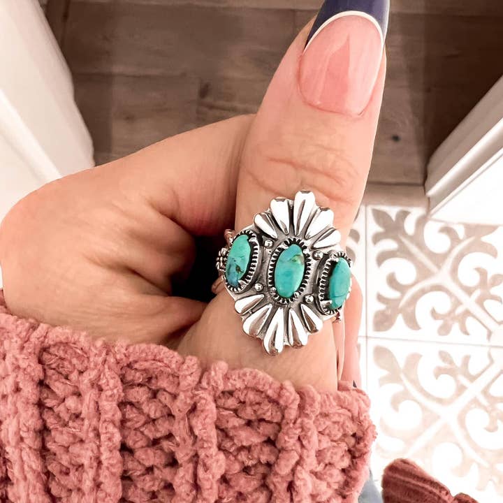 Krush Kandy - Wholesale Cocktail/Statement Ring - Free As The Wind Triple Stone Ring2