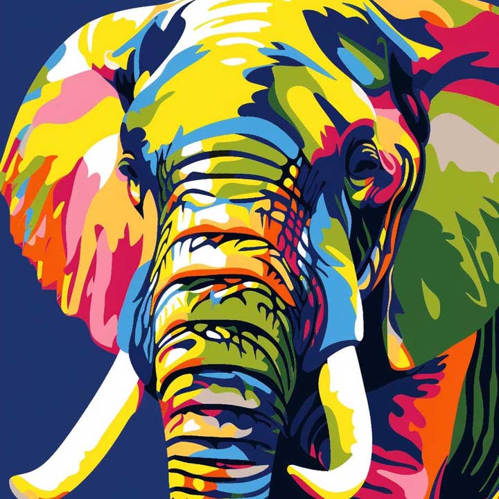 Pintura Digital de Elefante Colorido por atacado de Paint with Number