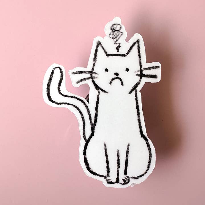 Pissy Cat Vinyl Sticker for wholesale by Ashley Frye Studio