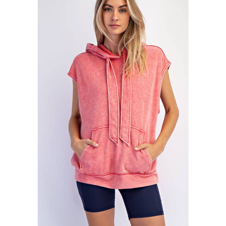 Rae Mode - Wholesale Hoodie - Women's - MINERAL WASHED TERRY SLEEVELESS HOODIE SWEATSHIRT1