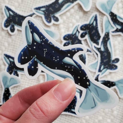 Constellation Orca Vinyl Sticker for wholesale by Claire L Designs