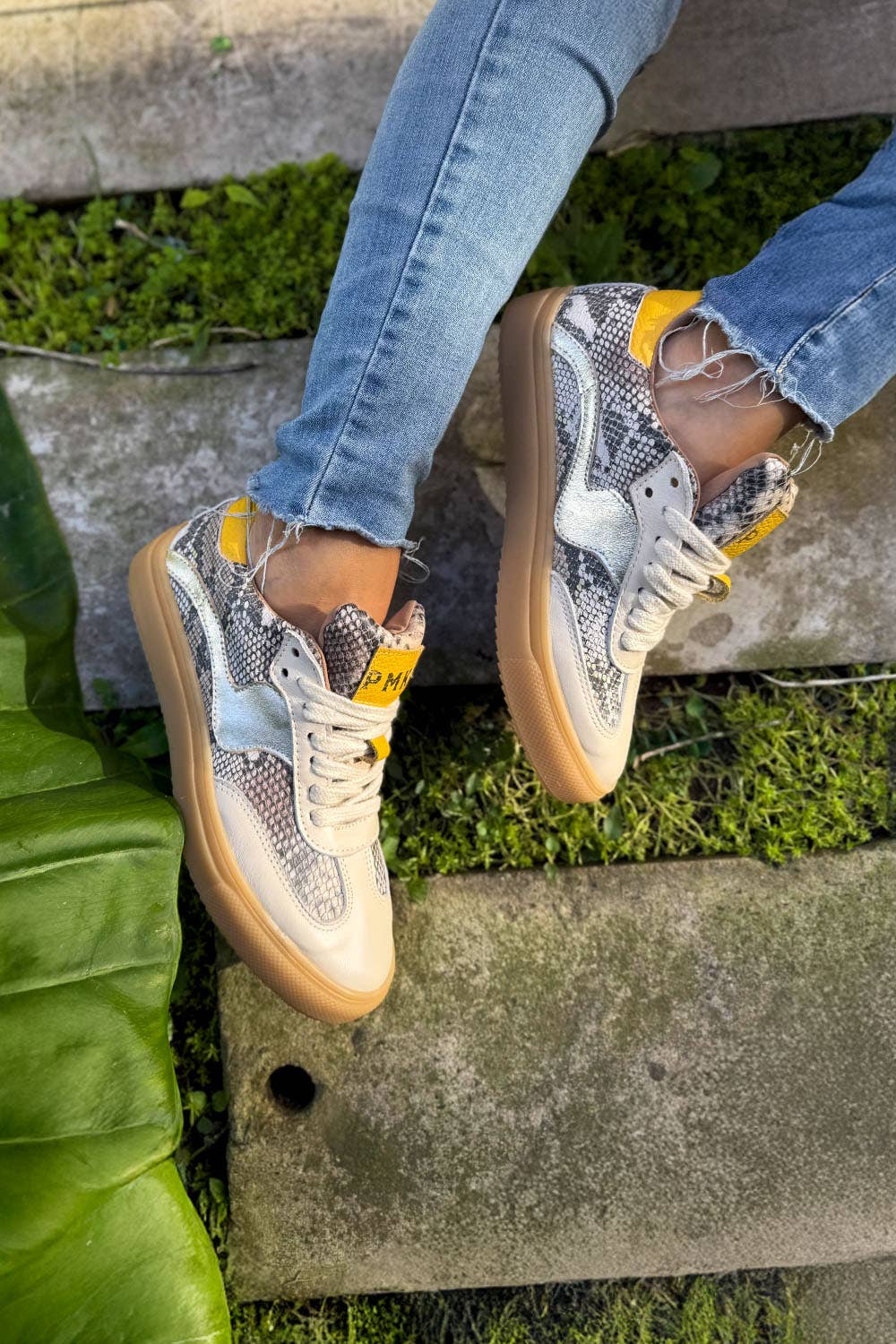 PMK SHOES - Vente Baskets tendance – femme - Novalis - Sable - Baskets en cuir de vache fait main4