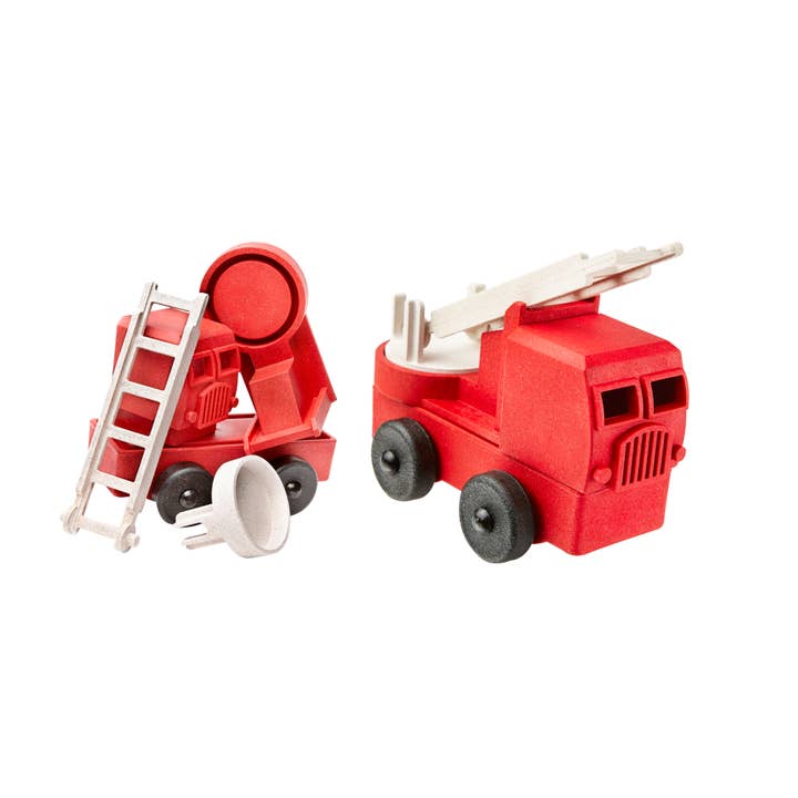 Luke's Toy Factory - Vente Voiture/camion miniature – enfant - Lot de 2 camions de pompiers et de recyclage3
