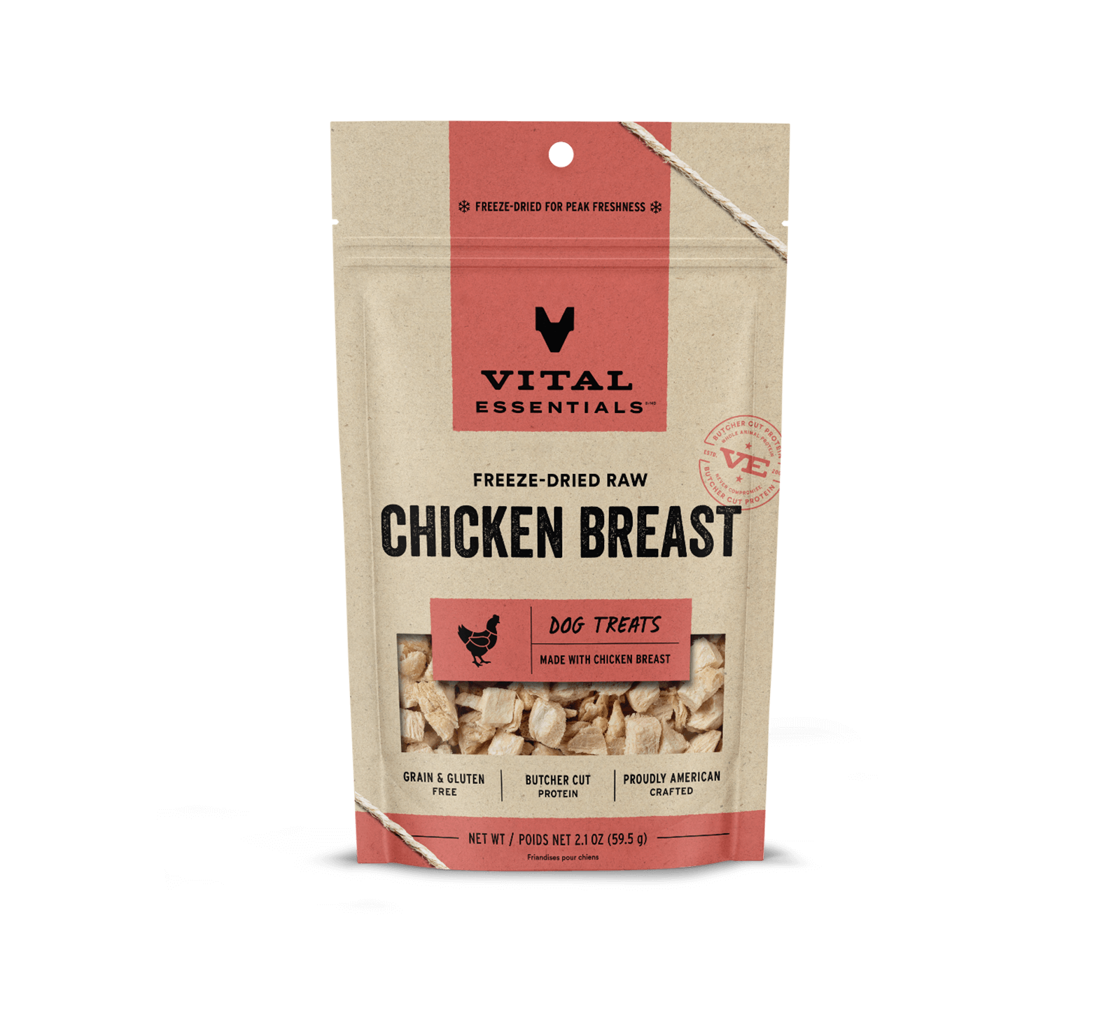 Pet Palette Distribution - Wholesale Pet Treats - Dog - Vital Essentials Chicken Breast FD Dog Treats 2.1 oz2