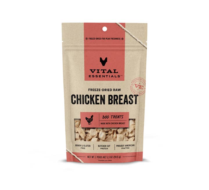 Pet Palette Distribution - Wholesale Pet Treats - Dog - Vital Essentials Chicken Breast FD Dog Treats 2.1 oz2